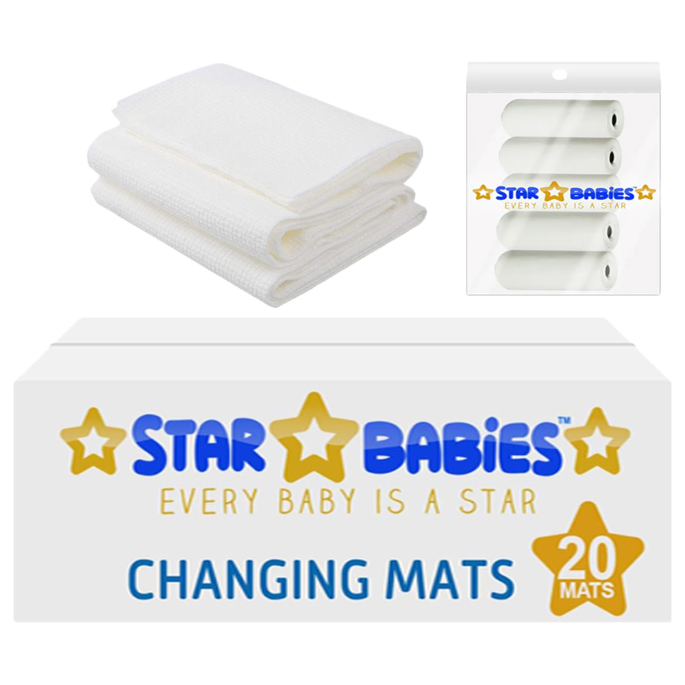 Star Babies - Disposable Changing Mat 20pcs & Scented Bag 5pcs & Disposable Towel 3pcs - White