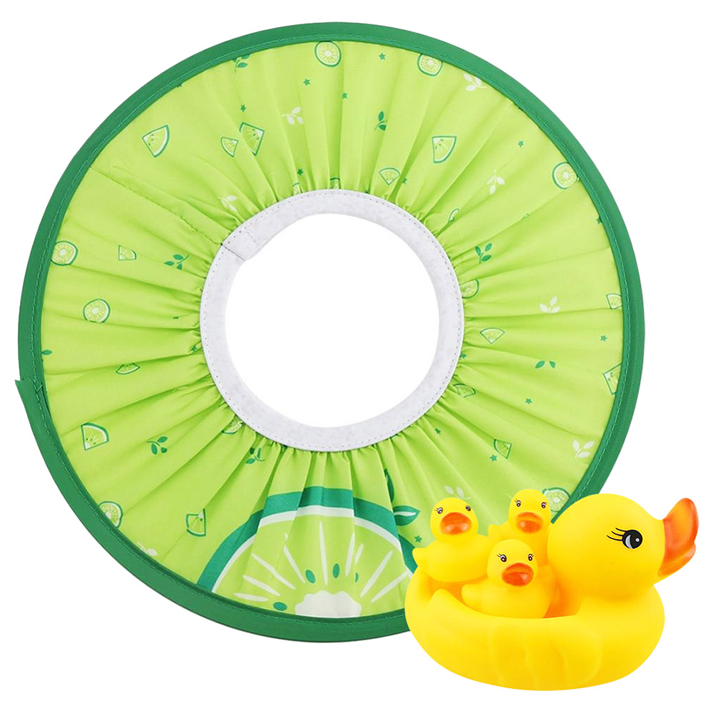 Star Babies - Shower Cap with Rubber Duck - Pack Of 2 - Light Green/Yellow
