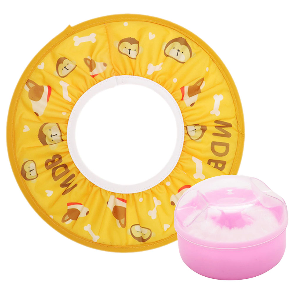 Star Babies - Adjustable Shower Cap with Powder Puff - Pack Of 2 - Orange/Pink