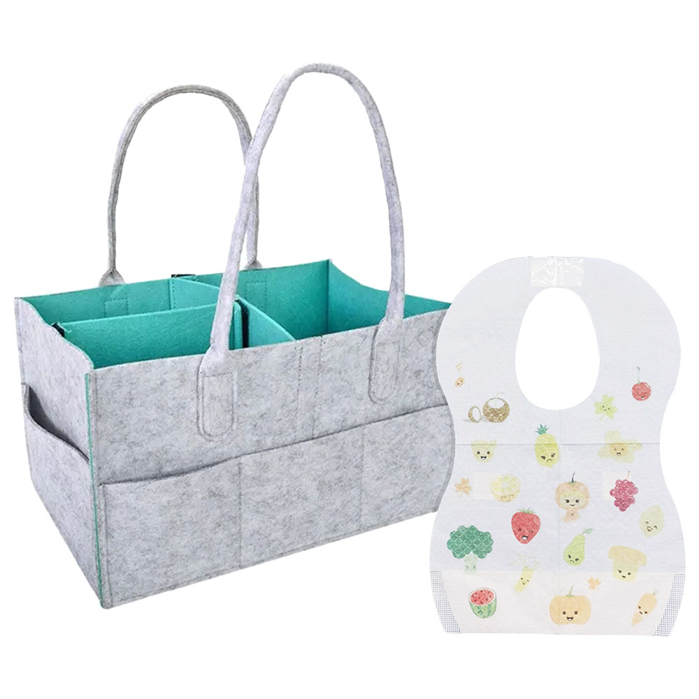 Star Babies - Diaper Caddy Organizer with Disposable Bibs - 30pcs - Pack Of 2