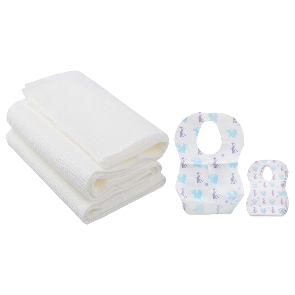 Star Babies - Disposable Bibs 10pcs with Disposable Towel 3pcs - Elephant