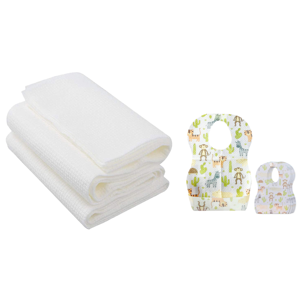 Star Babies - Disposable Bibs 15pcs with Disposable Towel 3pcs - Animal