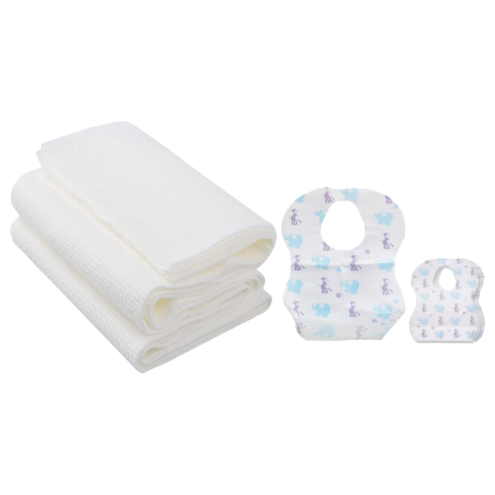 Star Babies - Disposable Bibs 15pcs with Disposable Towel 3pcs - Elephant