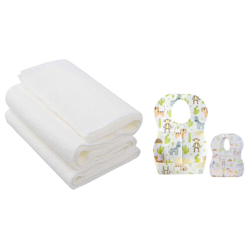 Star Babies - Disposable Bibs 2pcs with Disposable Towel 3pcs - Animal