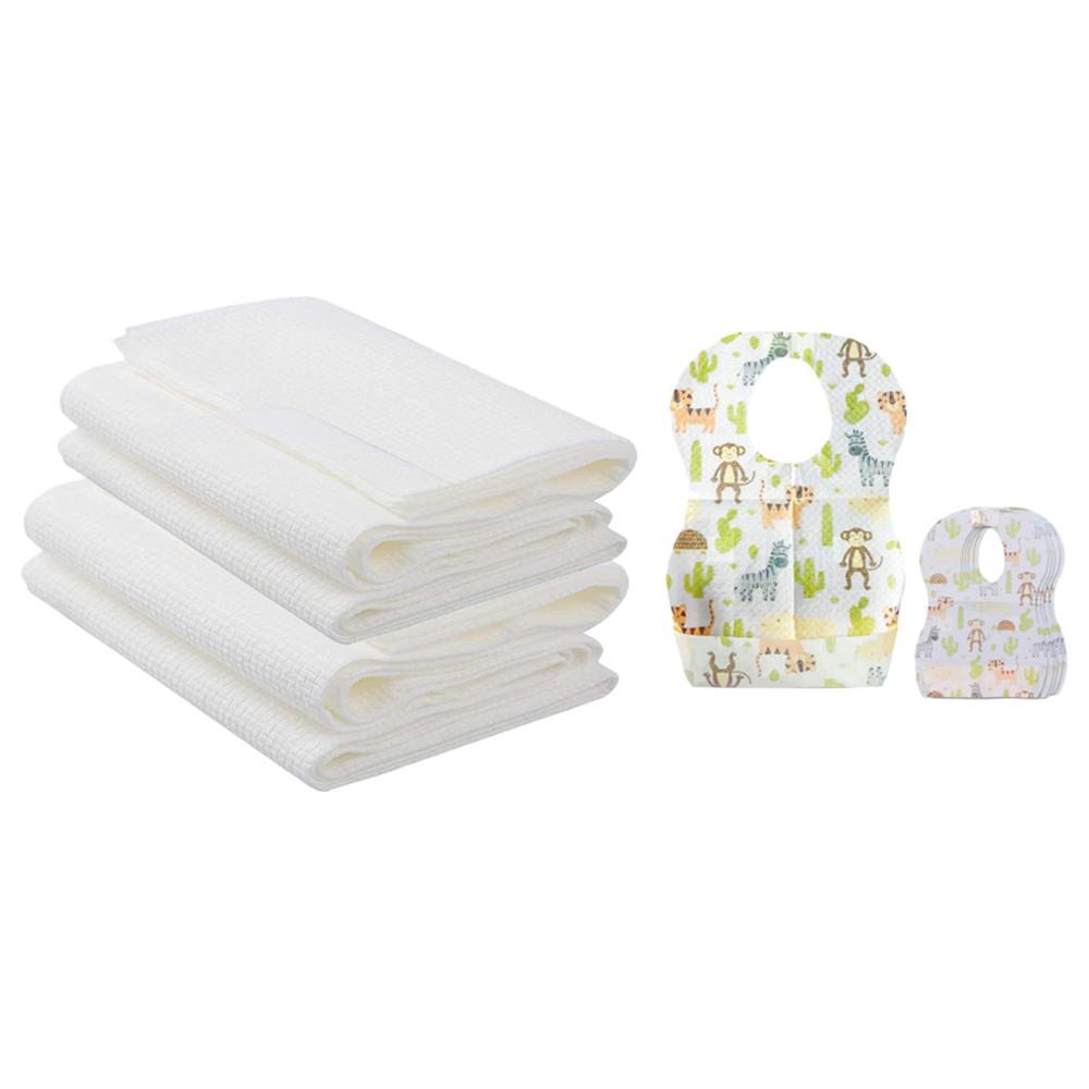Star Babies - Disposable Bibs 10pcs with Disposable Towel 6pcs - Animal