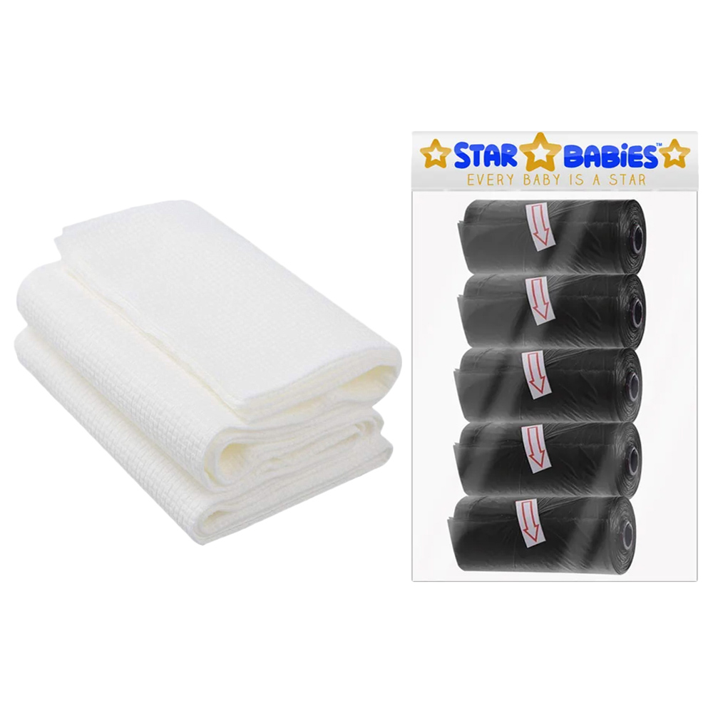 Star Babies - Scented Bag 5pcs with Disposable Towel 3pcs - Black