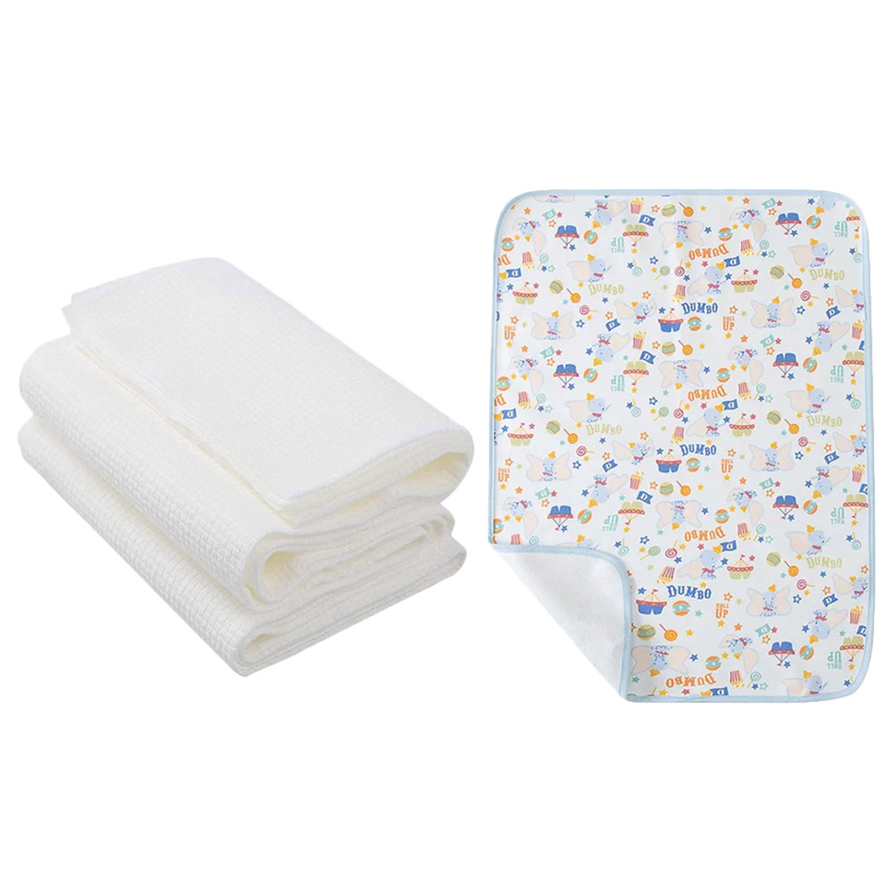 Star Babies - Reusable Changing Mat with Disposable Towel 3pcs - Dumbo Light Blue