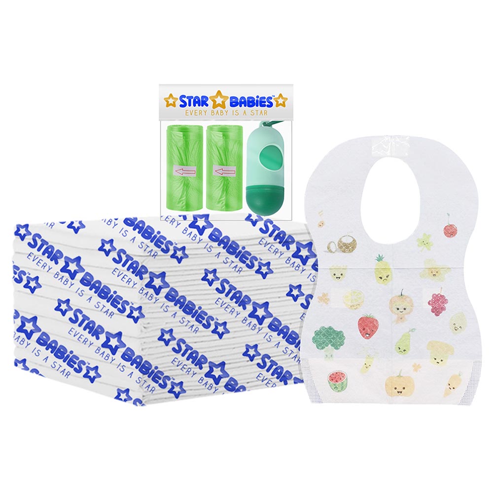 Star Babies - Changing Mat 10pcs, Bibs, Scented Bag with Dispenser