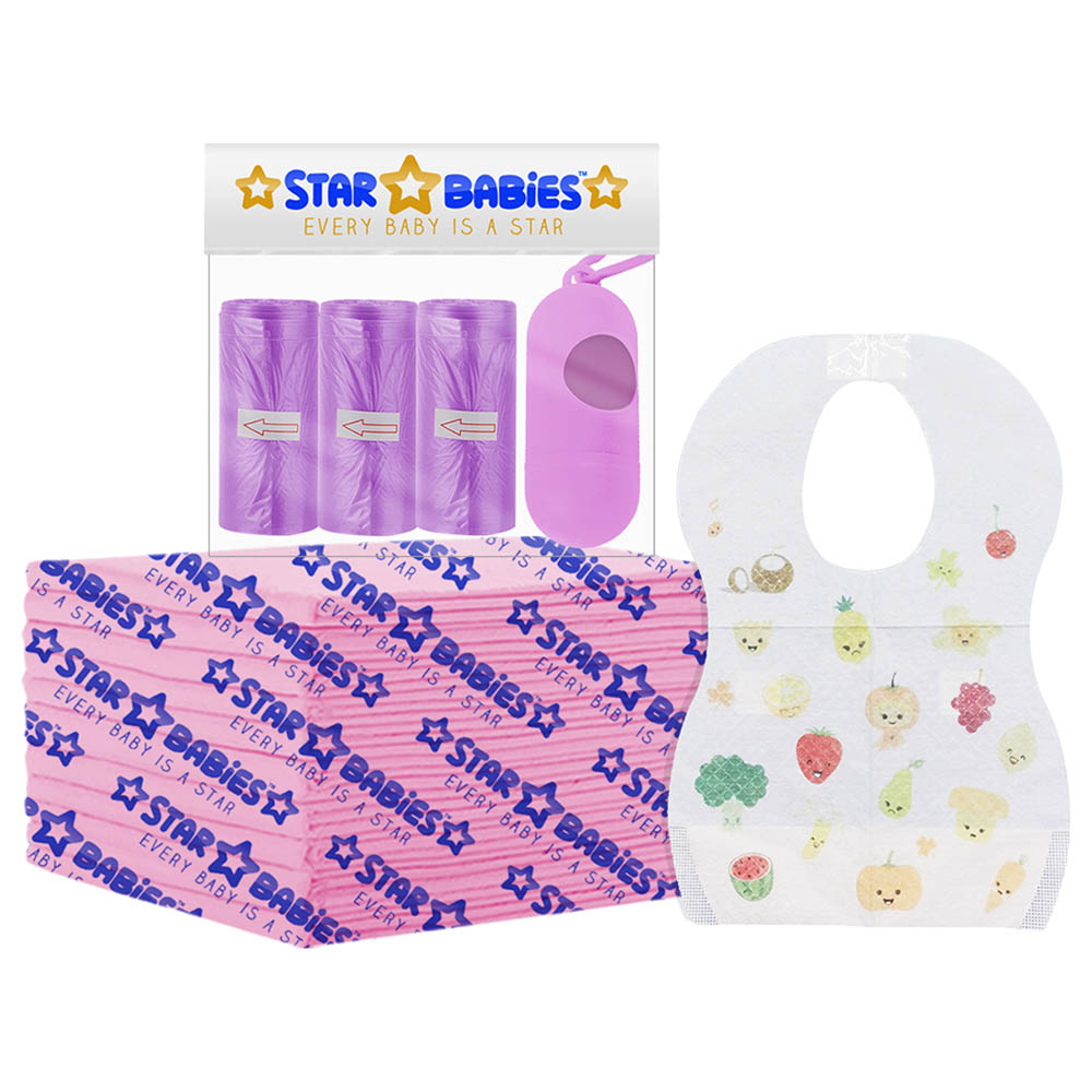 Star Babies - Changing Mat 15pcs, Bibs, Scented Bag with Dispenser