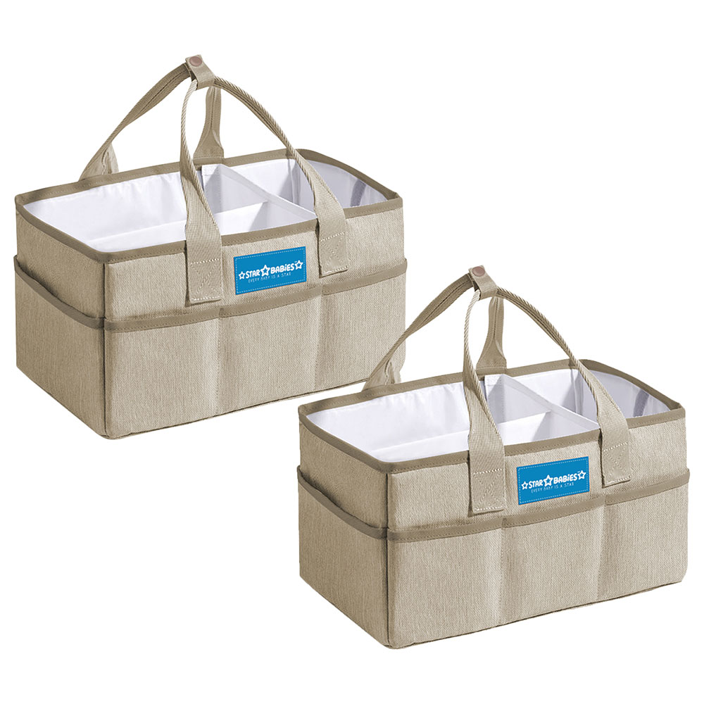 Star Babies - Diaper Caddy Organizer - Pack of 2 - Khaki