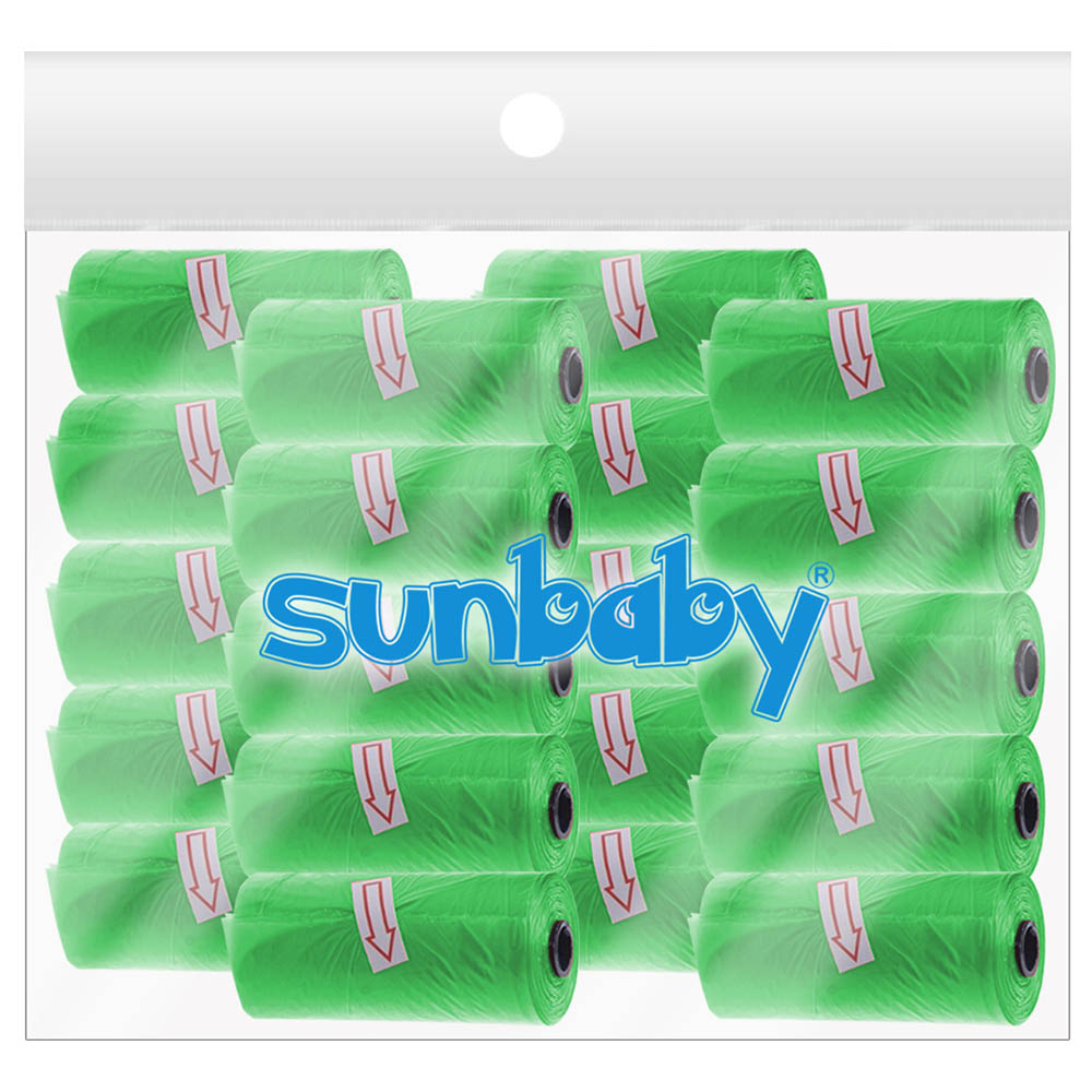 SunBaby - Scented Nappy Bag Pack of 20/300 Bags - Green