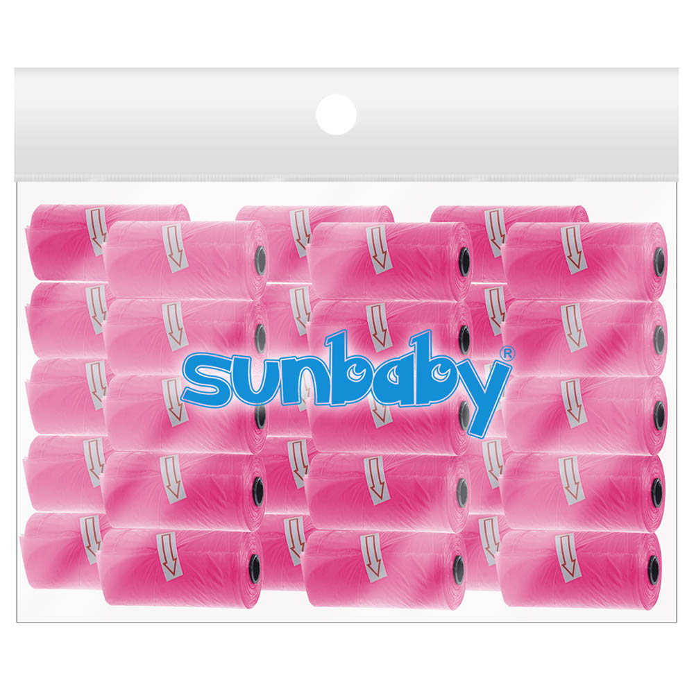 SunBaby - Scented Nappy Bag Pack of 30/450 Bags - Pink