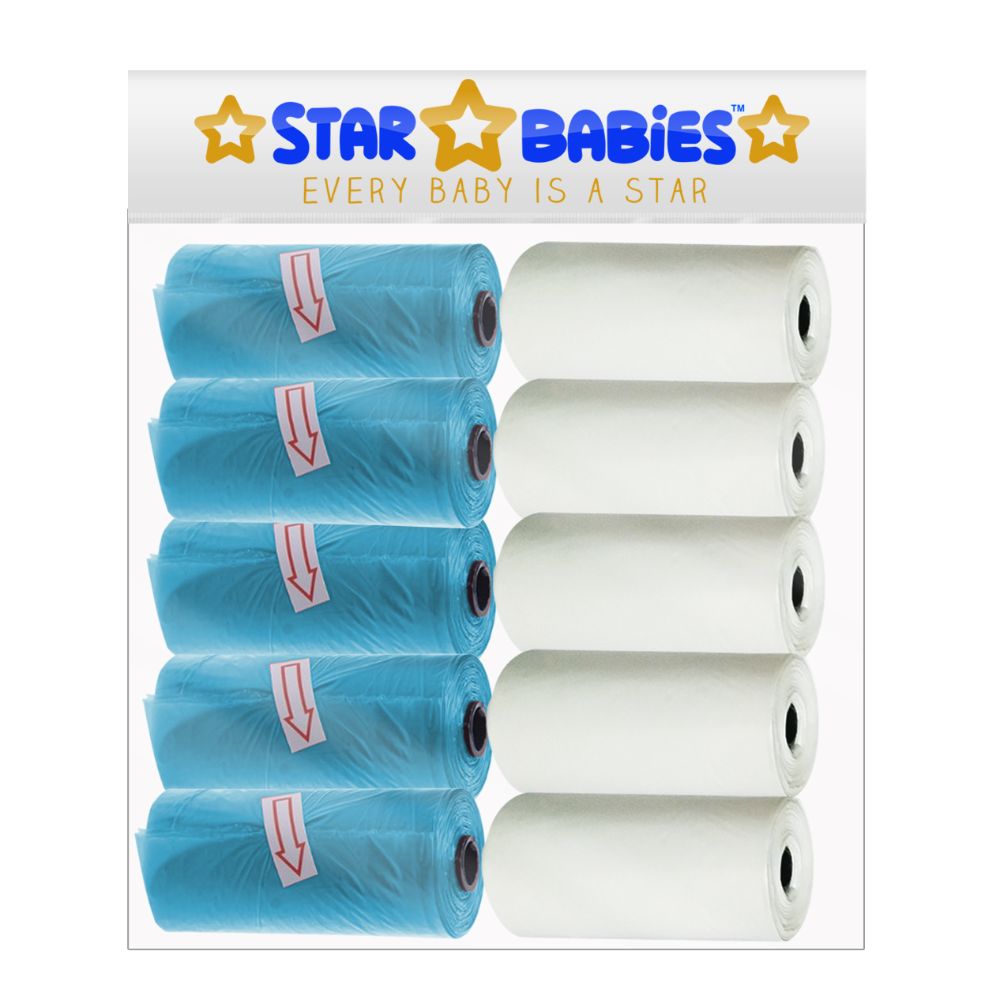 Star Babies - Scented Nappy Bag Pack of 10/150 Bags - Assorted