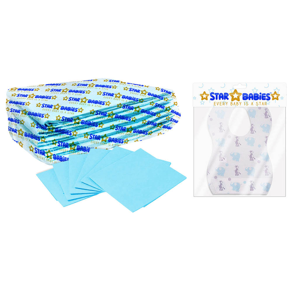 Star Babies - Disposable Changing Mats with Bibs - 10pc-Set
