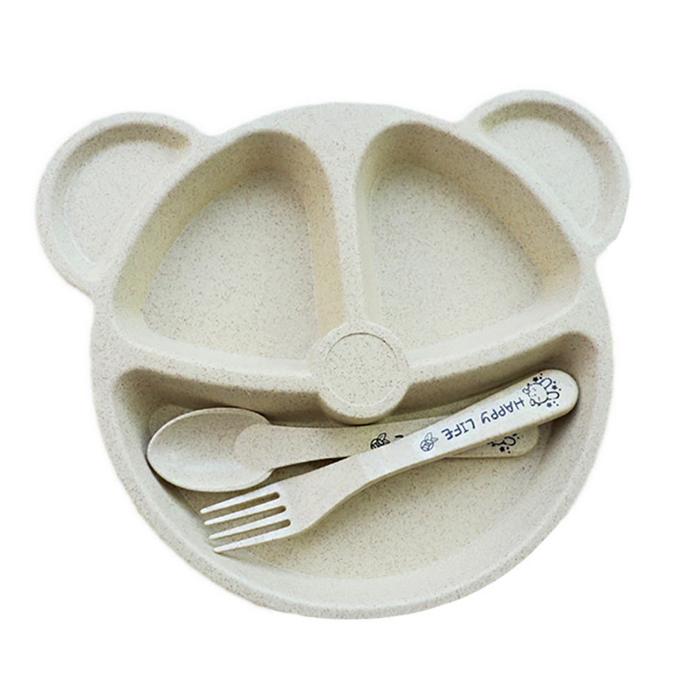 Star Babies Organic Baby Wheat Bear Plate - Cream