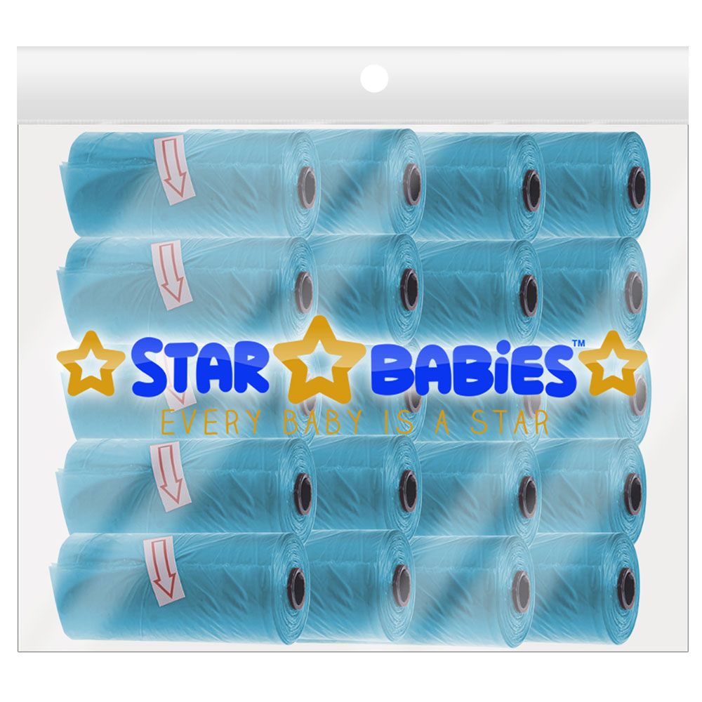 Star Babies - Scented Nappy Bag Pack of 20/300 Bags - Blue