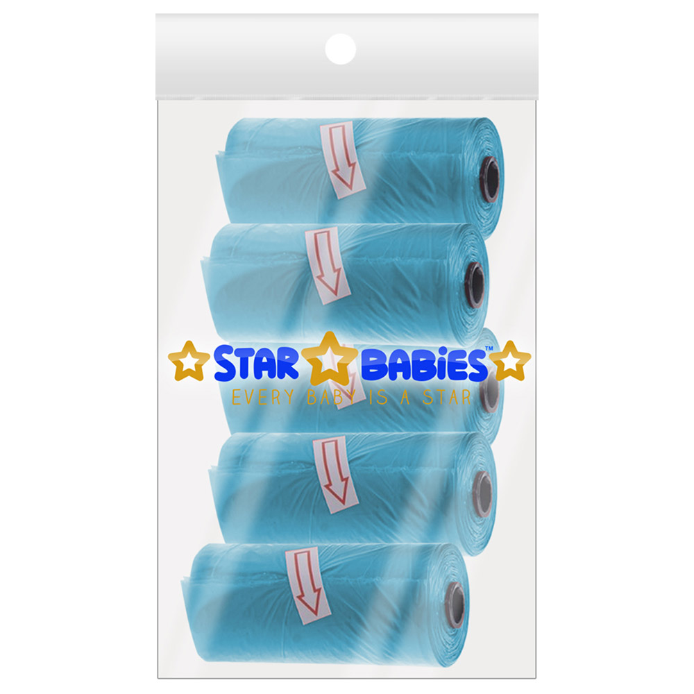 Star Babies - Scented Nappy Bag Pack of 5/75 Bags - Blue