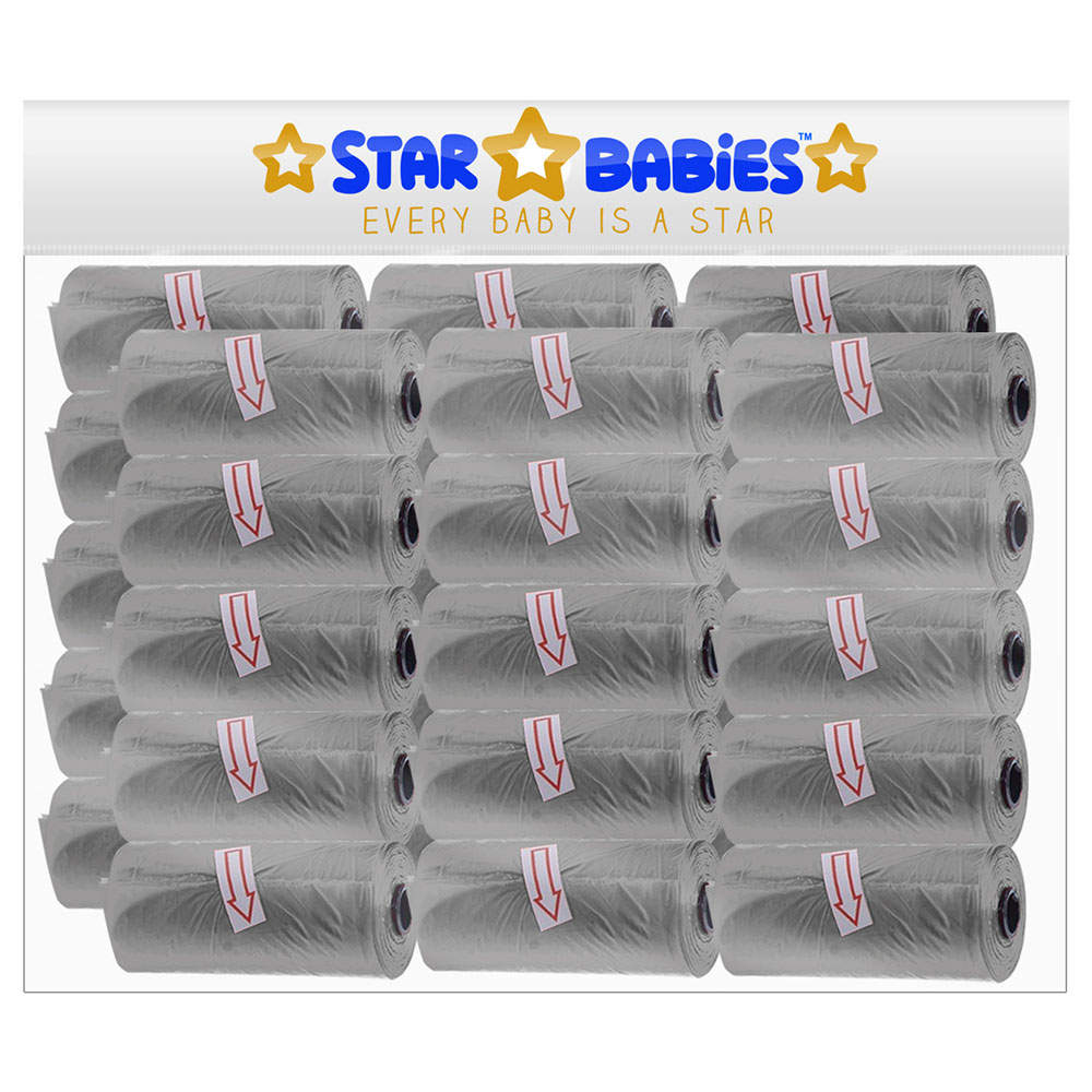 Star Babies - Scented Nappy Bag Pack of 30/450 Bags - Grey