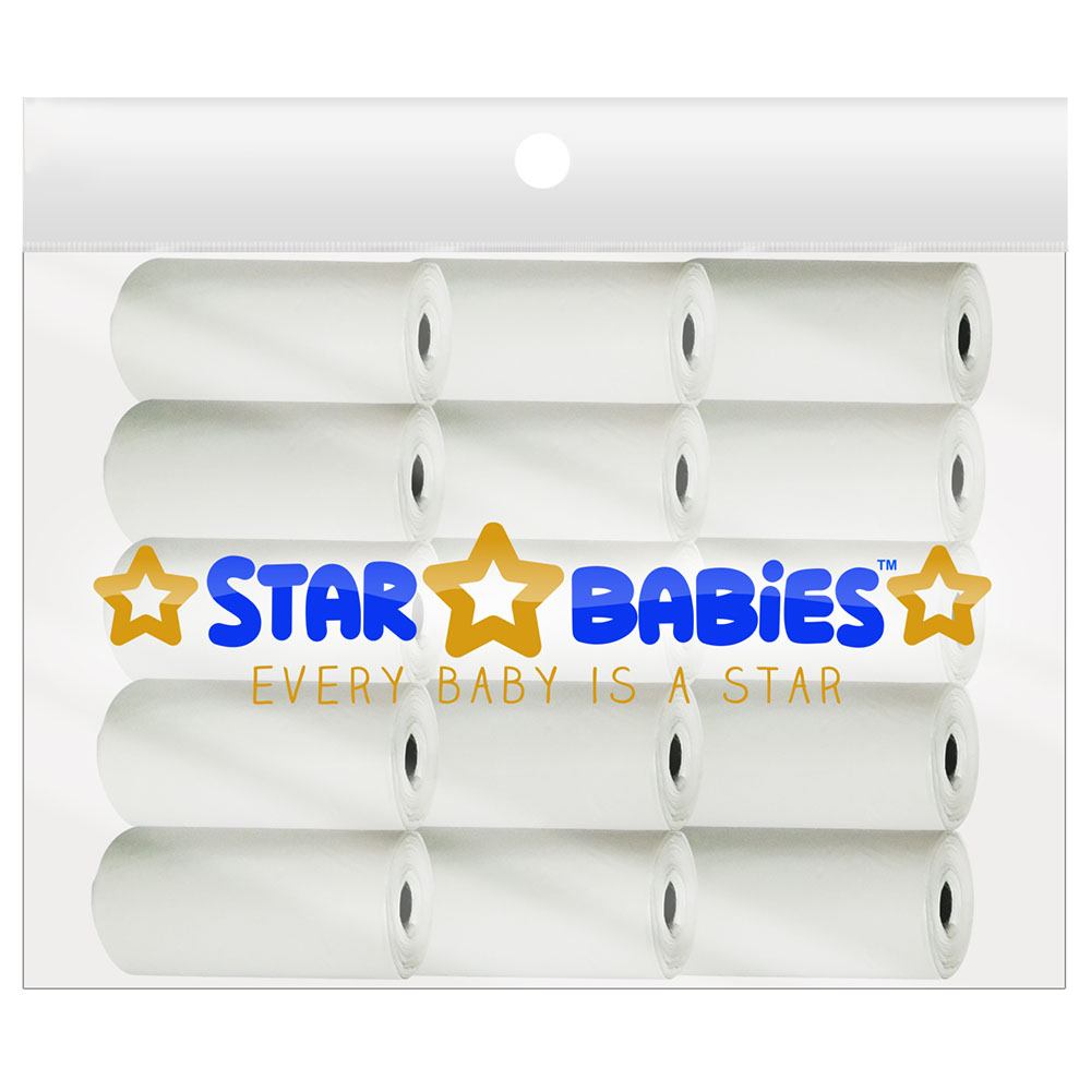 Star Babies - Scented Nappy Bag Pack of 15/225 Bags - White