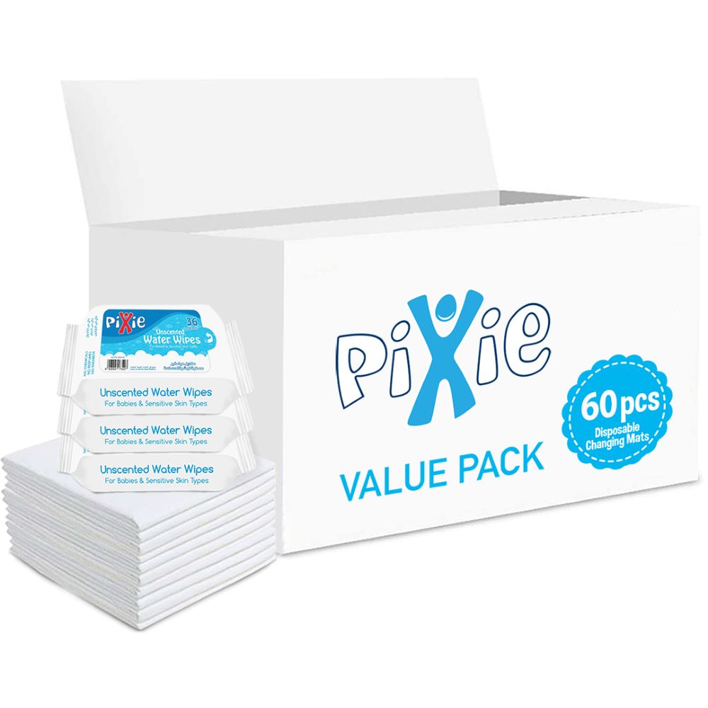 Pixie - Changing Mats 60 + Wipes 36pcs x 3