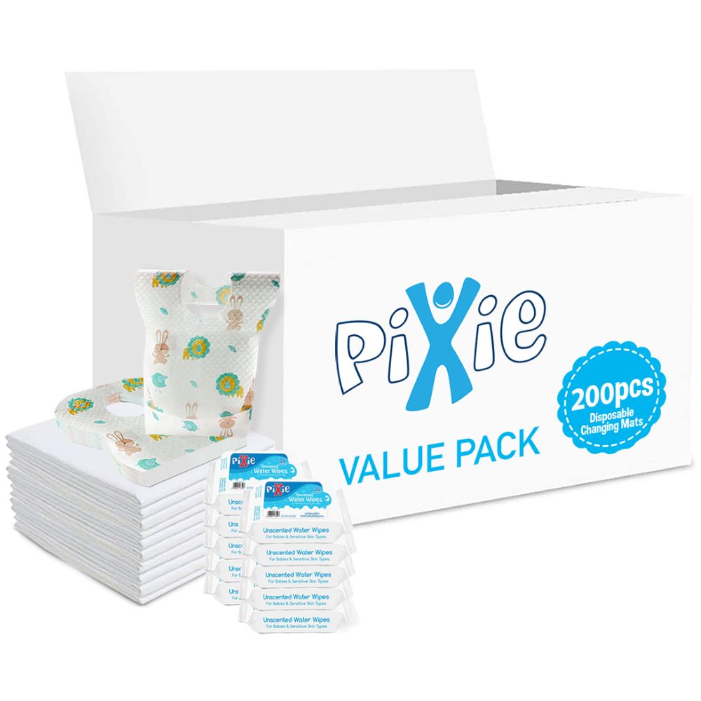 Pixie - Changing Mats 200 + Bibs 200 + Wipes 36pcs x 10