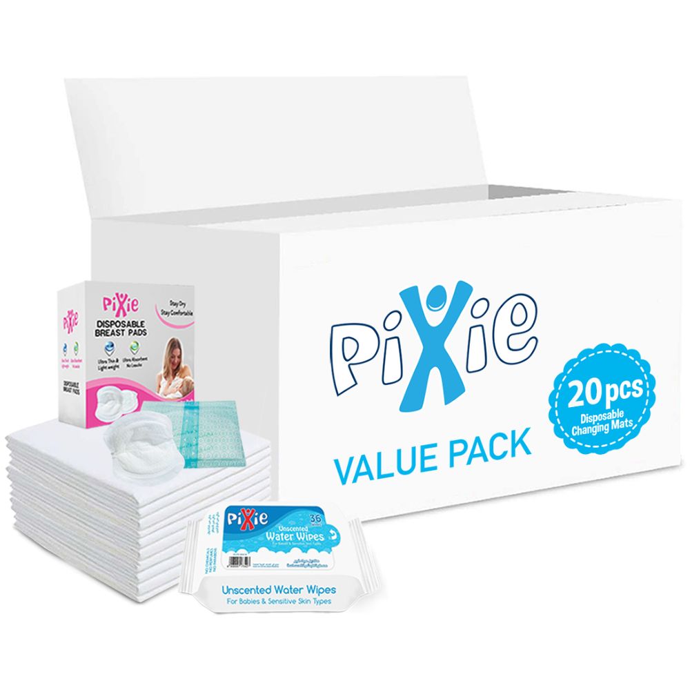 Pixie - Changing Mats 20 + Breast Pad 30 + Wipes 36pcs