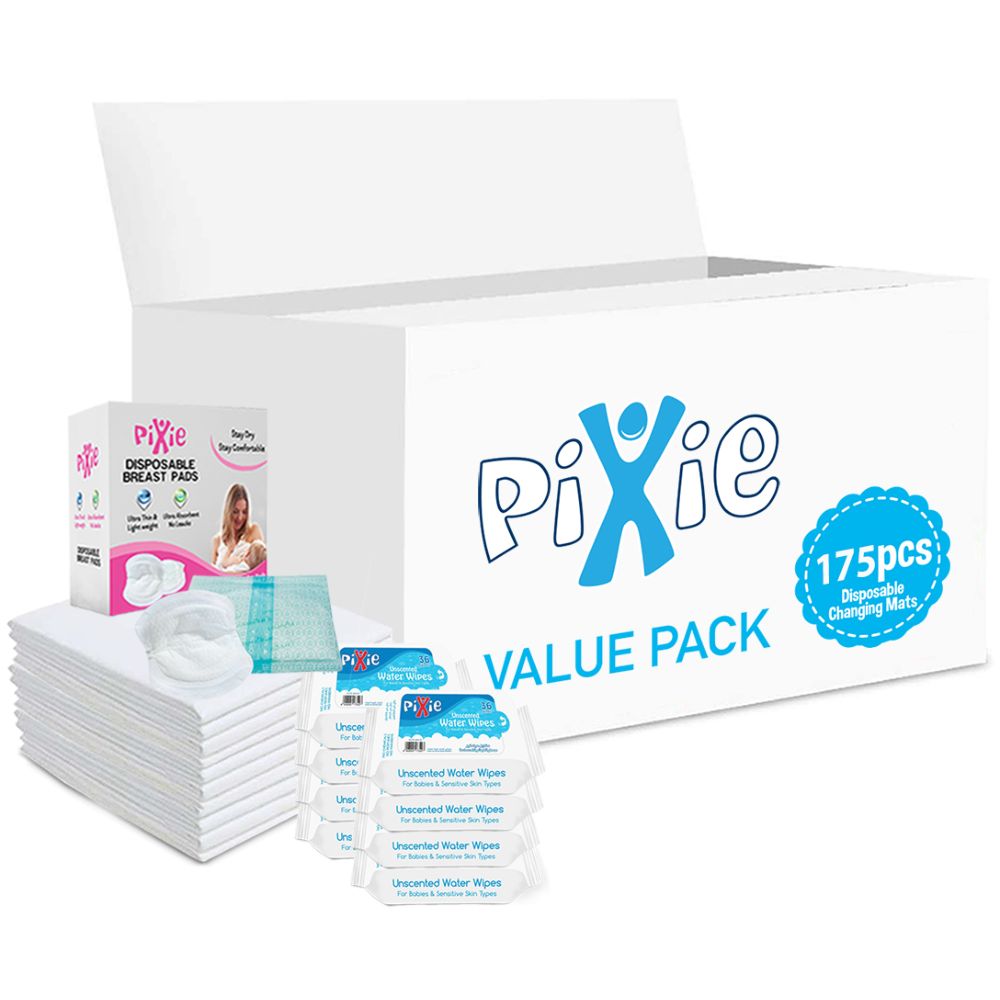 Pixie - Changing Mats 175 + Breast Pad 150 + Wipes 36pcs x 8