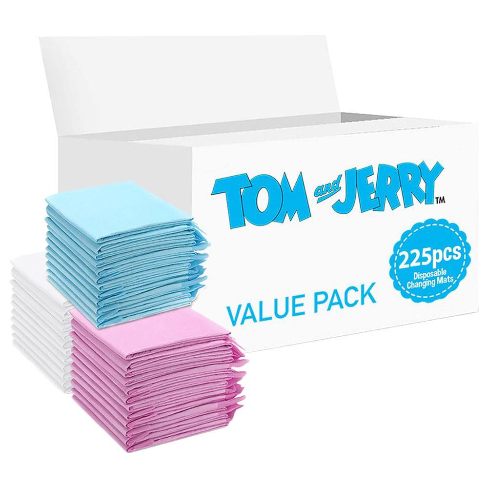 Tom & Jerry - Disposable Changing Mats - 225pcs - Blue/Pink