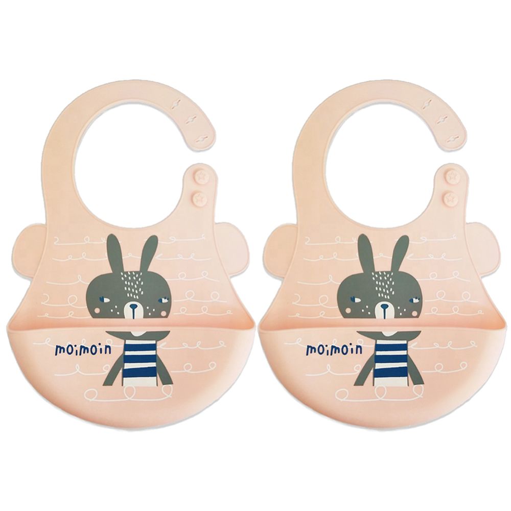 Pixie Baby - Silicone Bibs Pack of 2 - Squirrel