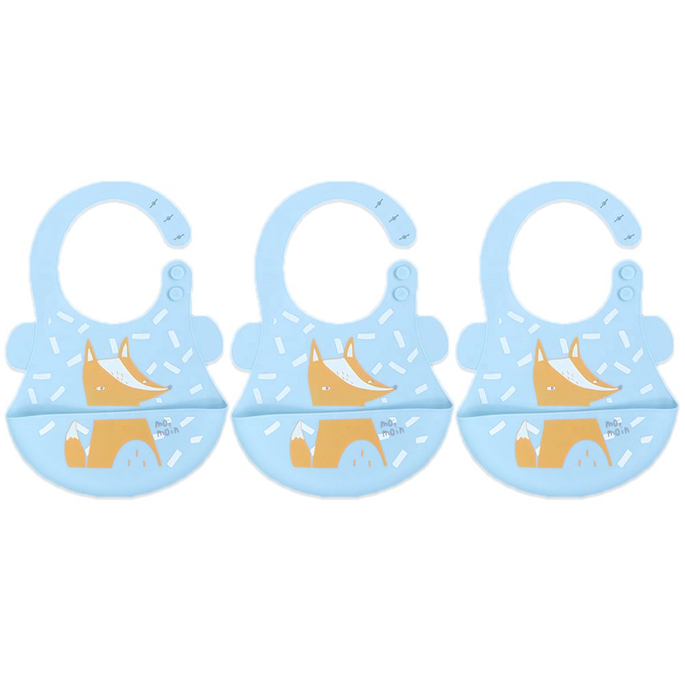 Pixie Baby - Silicone Bibs Pack of 3 - Fox