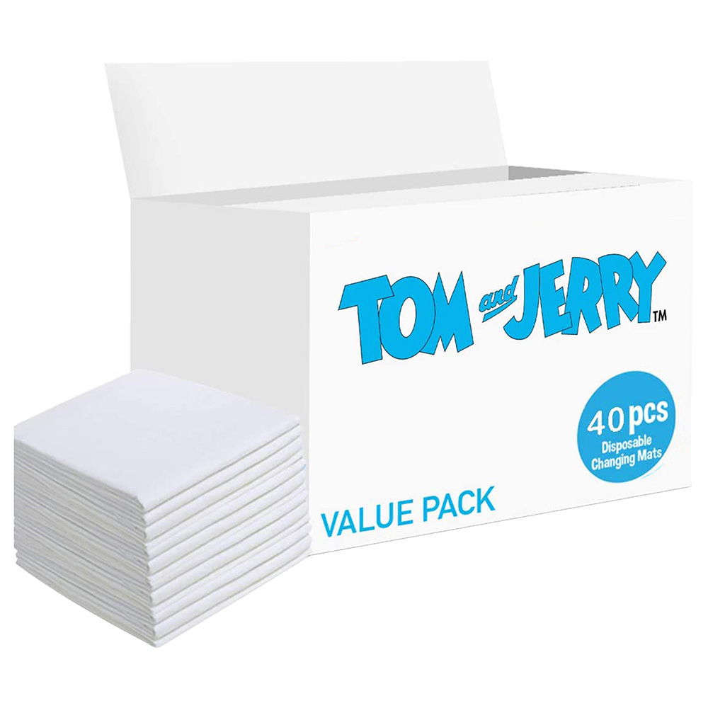 Tom & Jerry - Disposable Changing Mats - 40pcs - Pink/Blue
