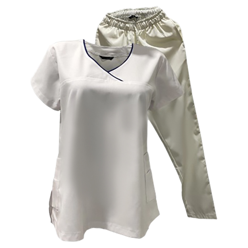 Veronica - Ladies Scrub Suit/Medical Set Uniform - White
