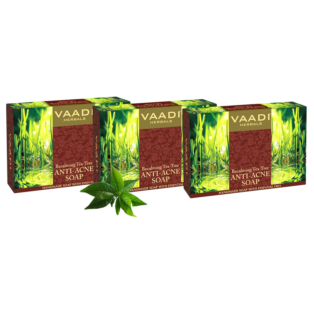 Vaadi Herbals Organic Becalming Tea Tree Soap with Clove Oil 3x75g
