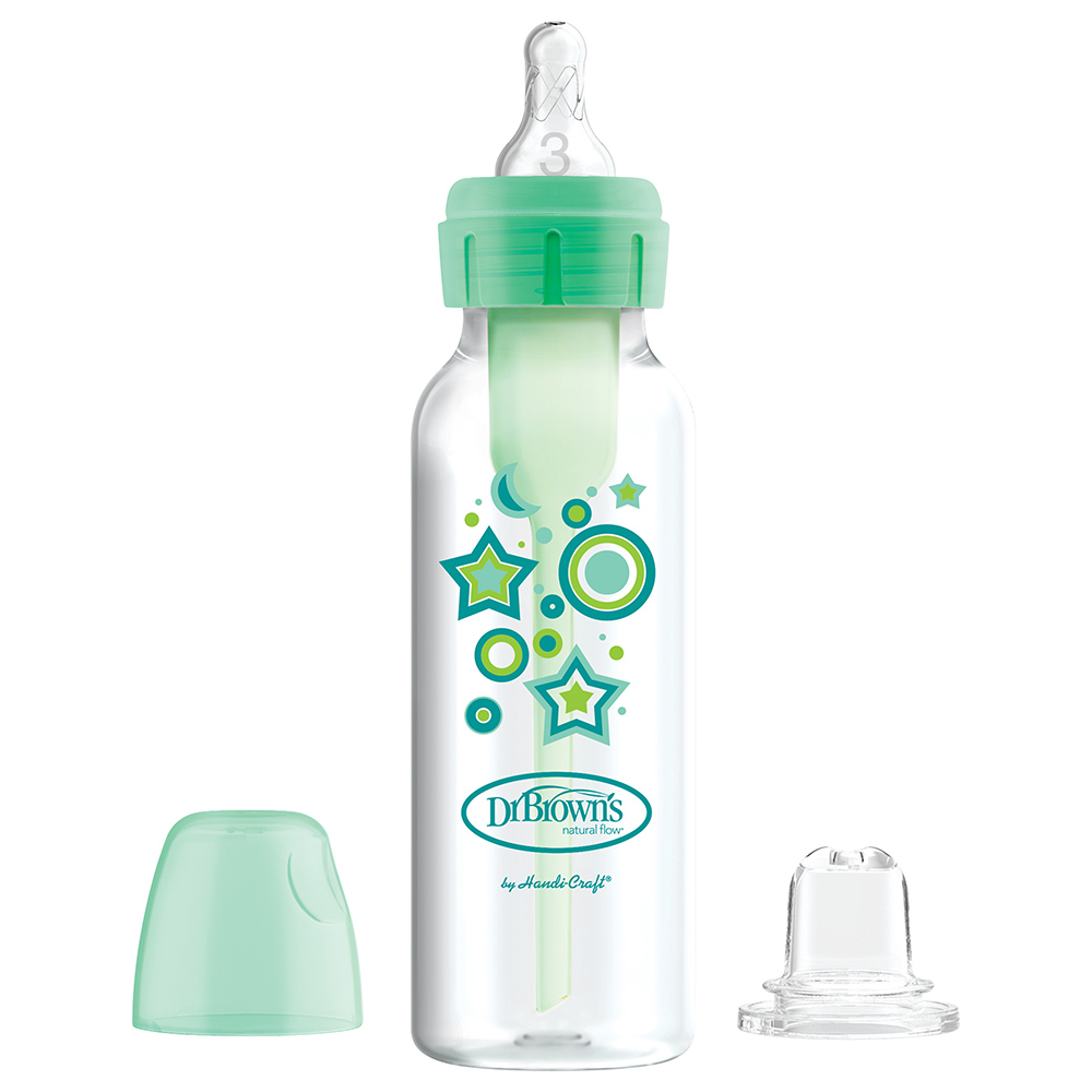 Dr. Brown's Polypropylene Anti-colic Bottle To Sippy Bottle Starter Kit 250ml - Green