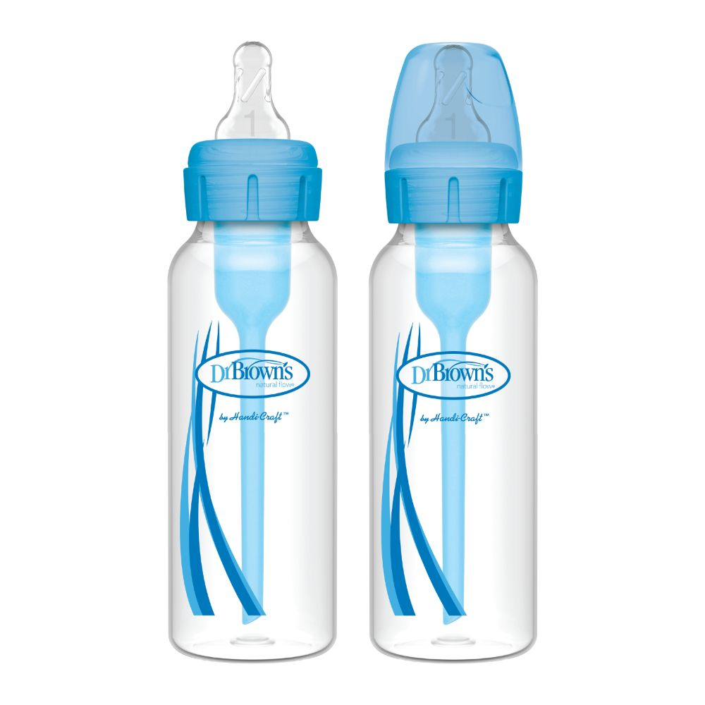 Dr. Brown's Polypropylene Narrow-Neck Options+ Blue Baby Bottle 250ml - 2pcs