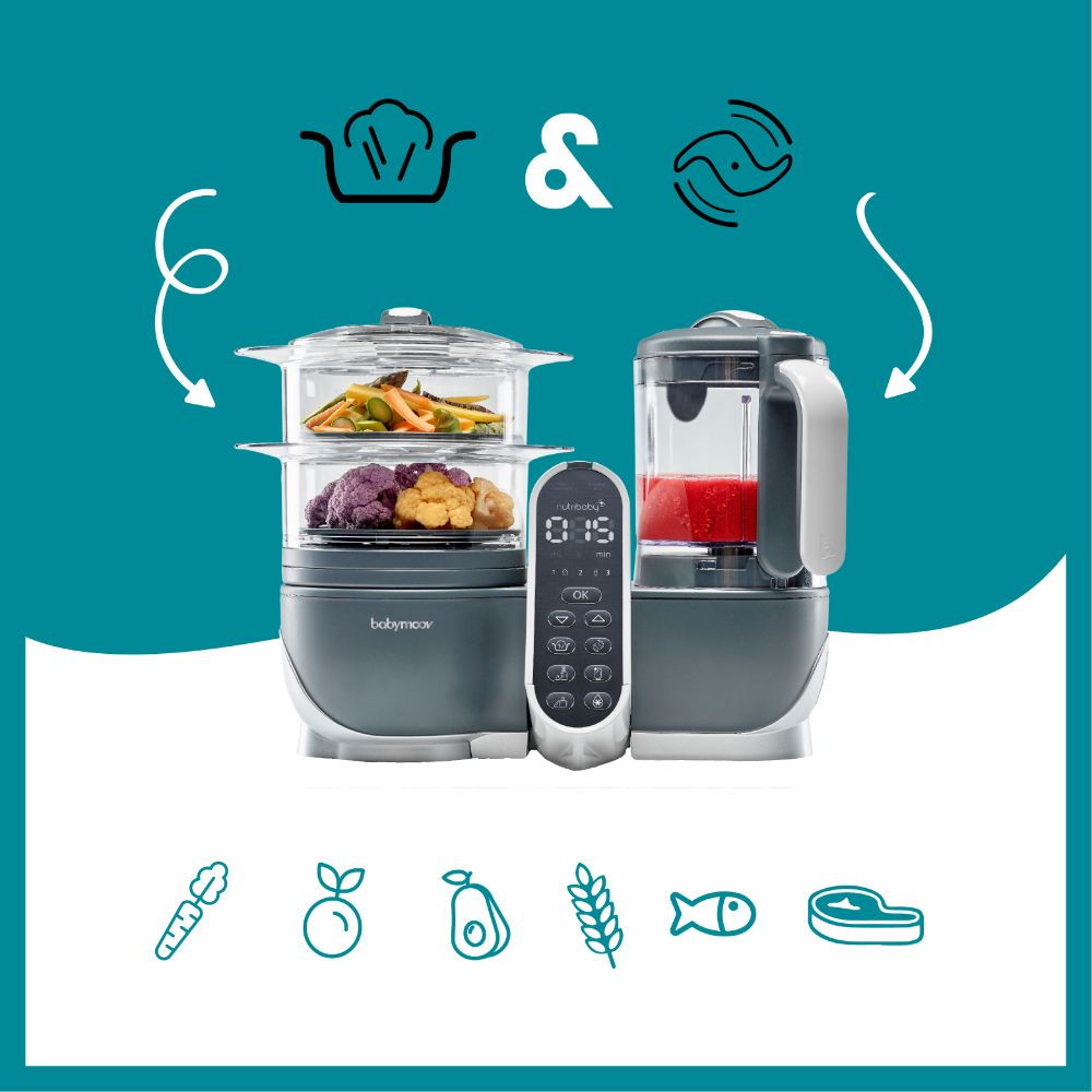 Babymoov Nutribaby (+) Food Processor & Blender - Grey
