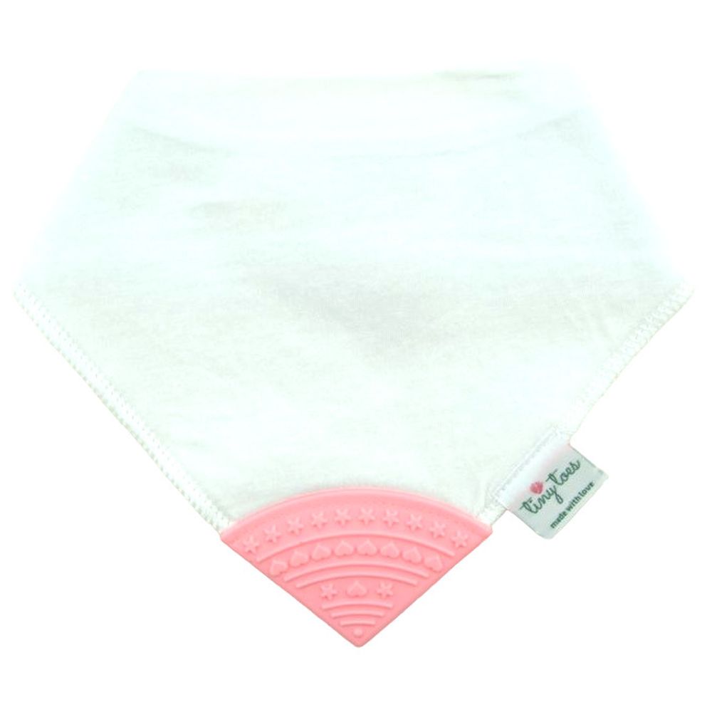 Tiny Toes - Baby Bibs With Teether - Pink Heart (Exclusive)