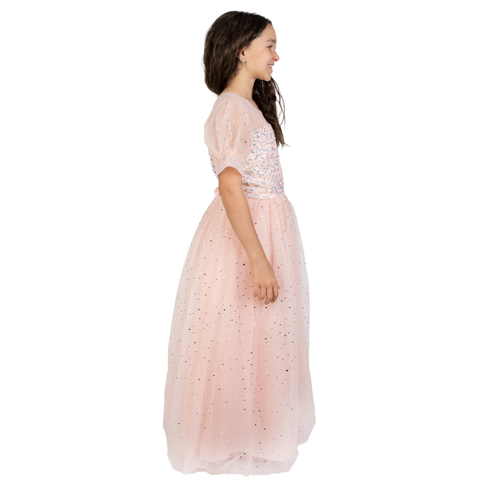 D' Daniela Sequin Stars Party Dress - Pink