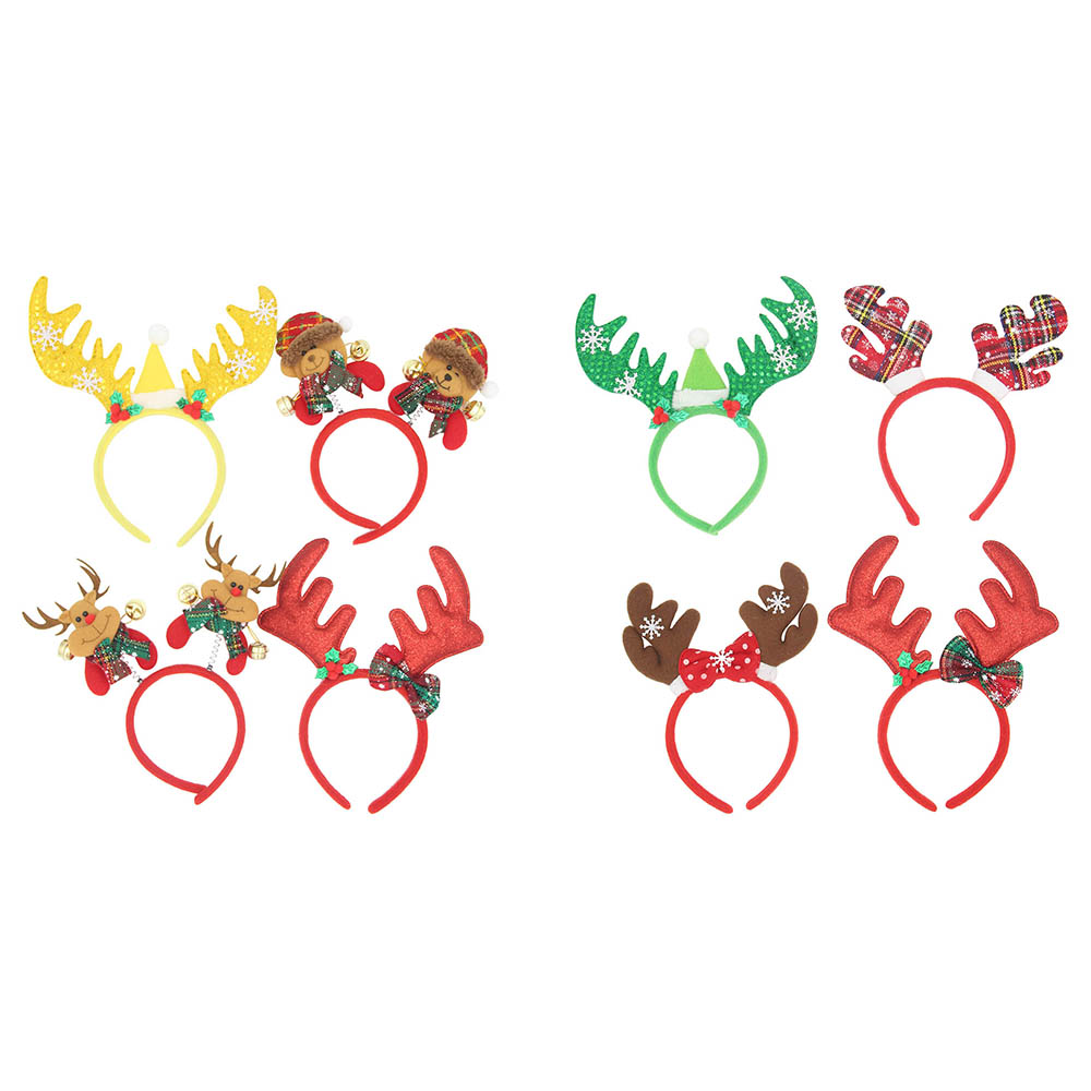 D' Daniela Xmas Reindeer Headwear - 8 Pcs