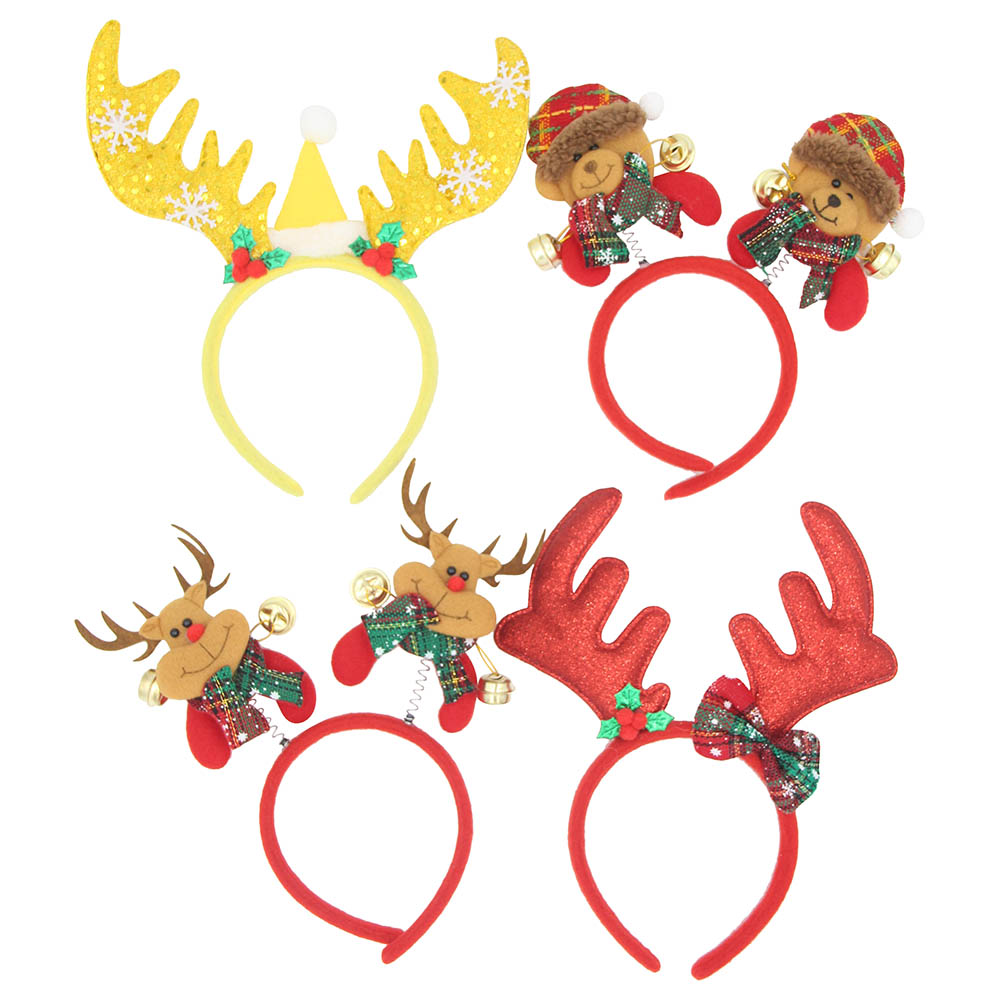 D' Daniela Xmas Reindeer Headwear - 8 Pcs