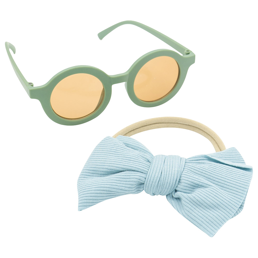 D' Daniela - Babies Glasses & Headband Set - Blue & Green