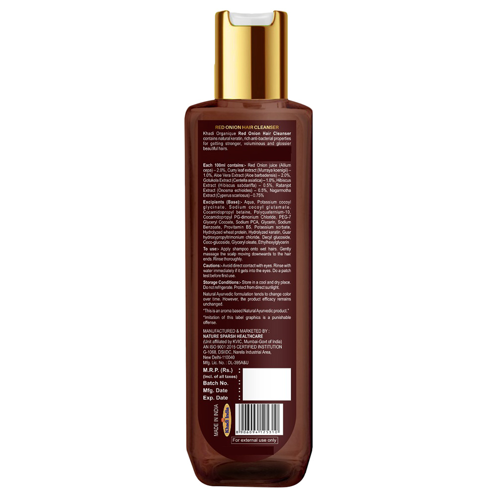 Khadi Organique - Red Onion Hair Cleanser Shampoo - 200ml