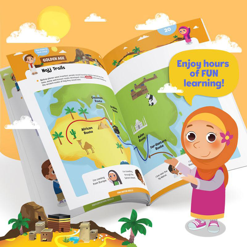 Learning Root Hajj & Umrah Activity Book Big Kids
