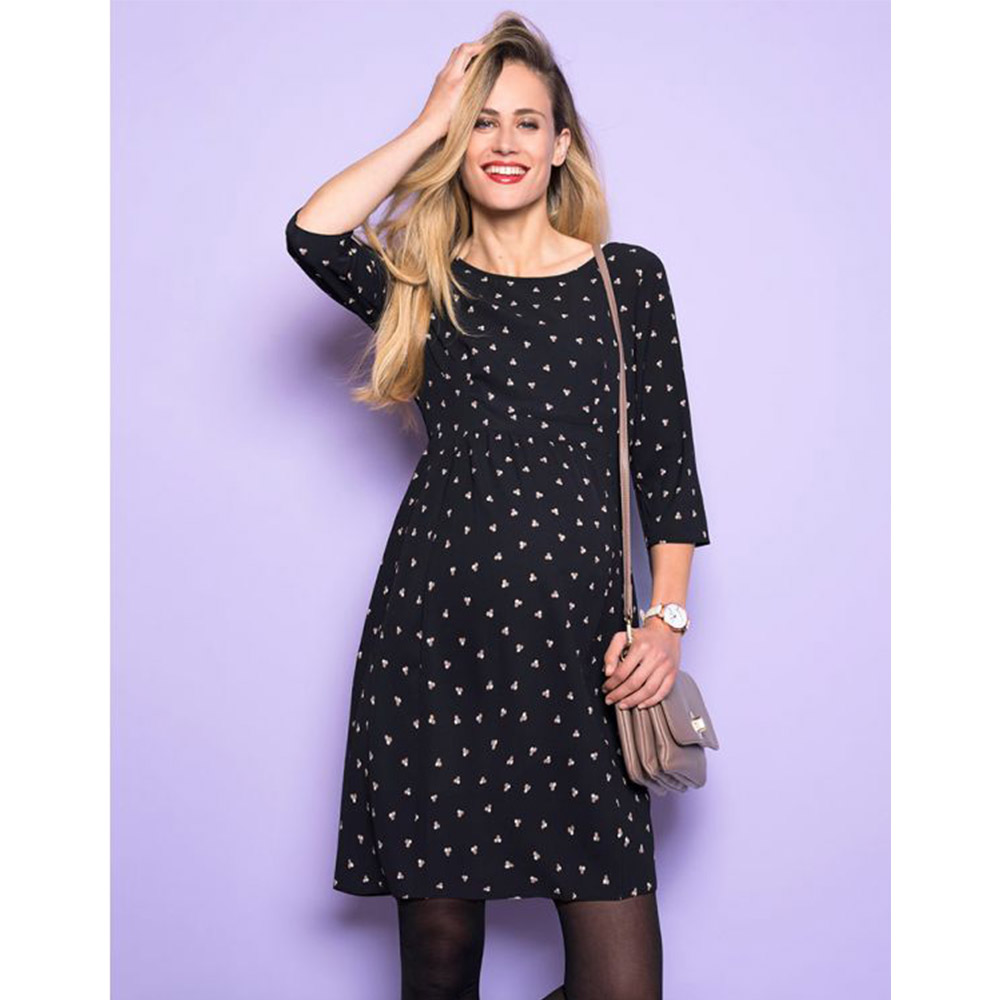 Seraphine - Minnie Maternity Shift Dress - Black