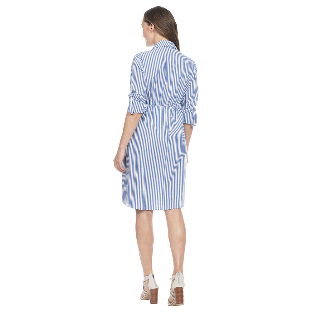 Seraphine - Ariadne Pinstripe Nursing Dress - Blue