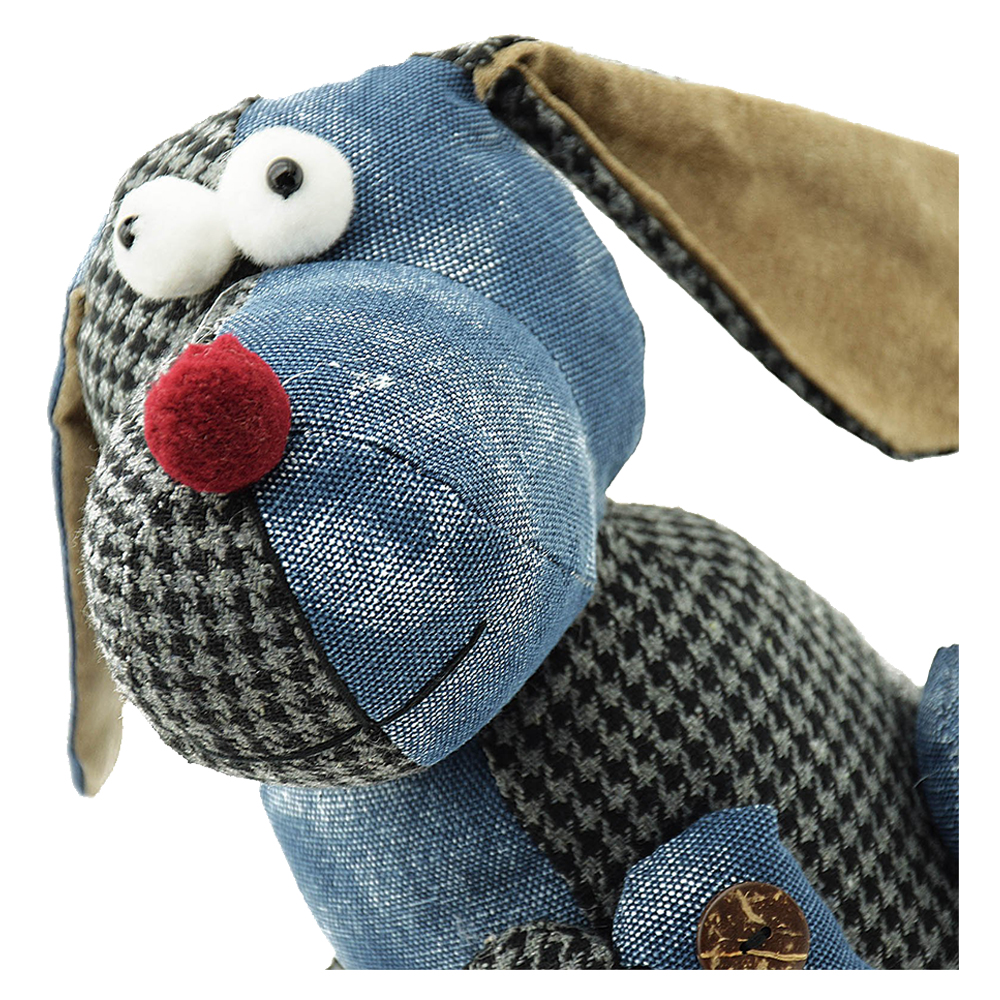 eBarza - Handmade Cute Dog Doll Door Stopper - Blue & Black