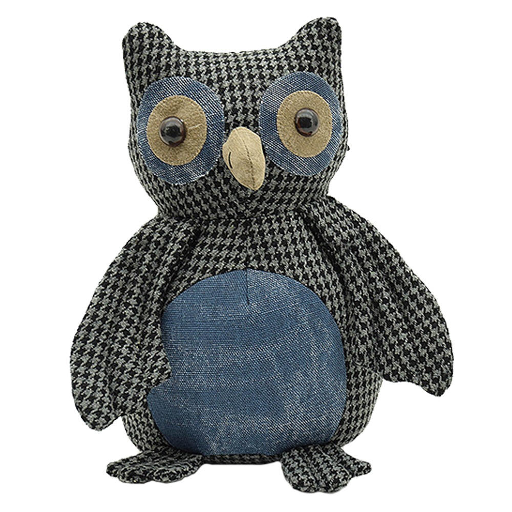 eBarza - Handmade Cute Owl Doll Door Stopper - Black