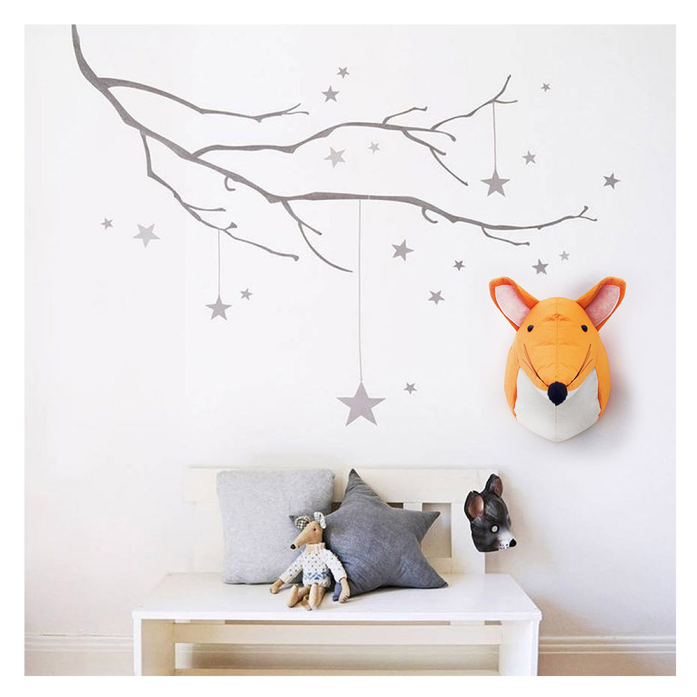eBarza - Handmade Cute Fox Wall Decoration - Orange & White