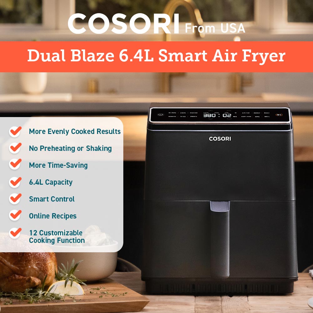 Cosori Dual Blaze Large Smart Air Fryer CAF-P583S 6.4L - Grey