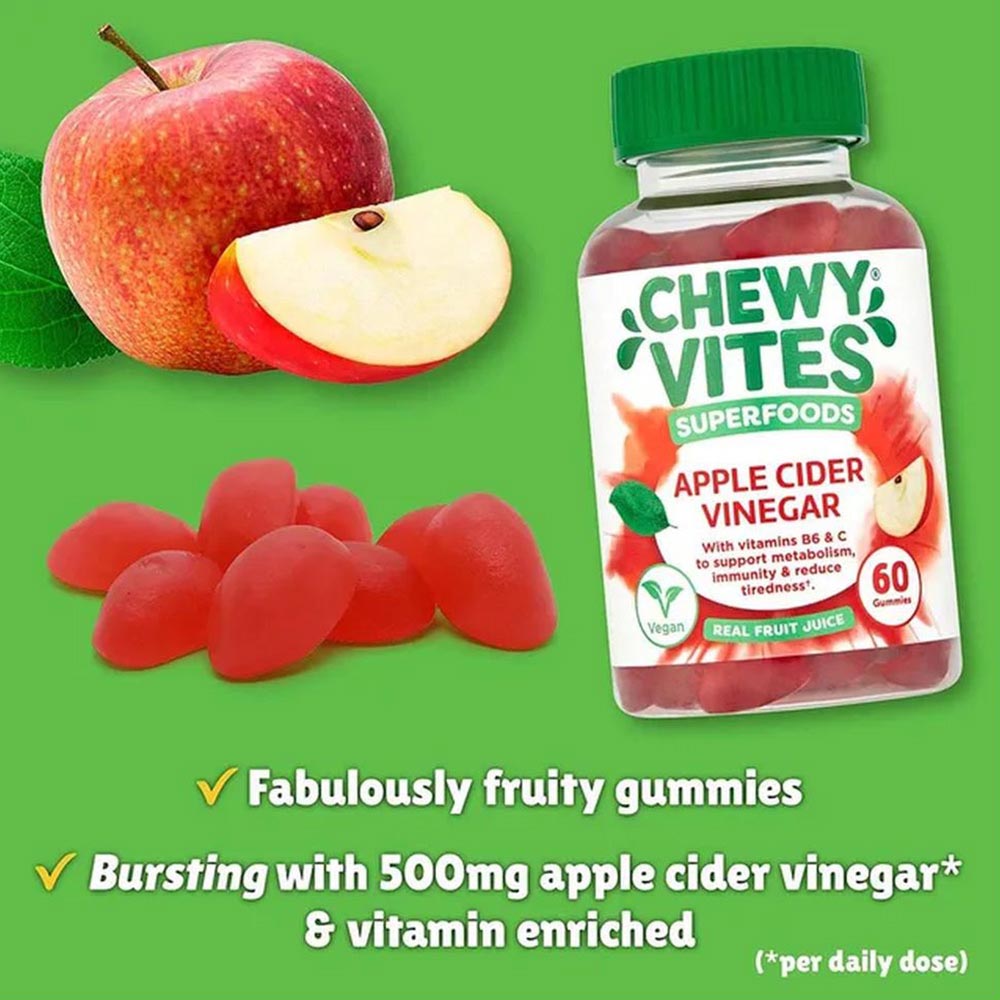 Chewy Vites - Superfoods Apple Cider Vinegar Gummies - 60's - Pack of 2